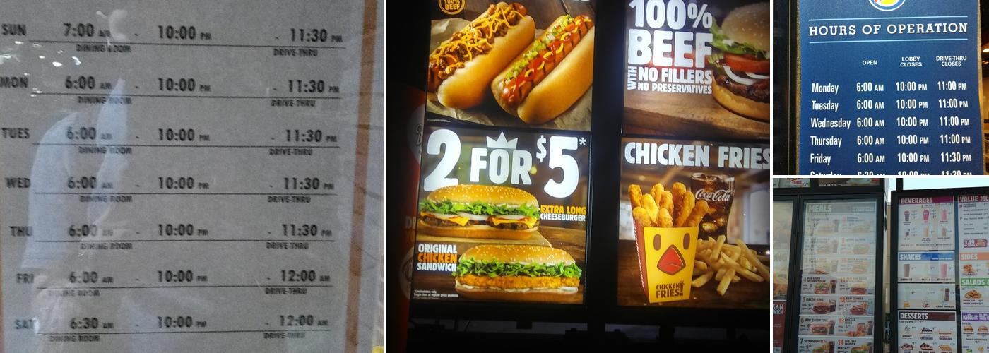 Burger King Menu