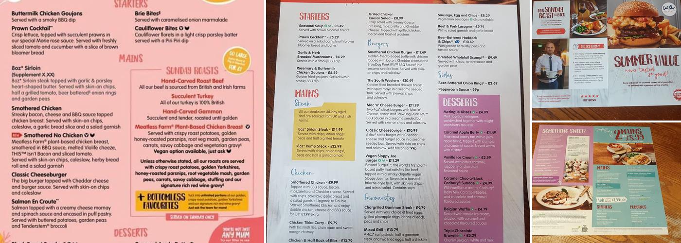 Rhubarb Triangle Brewers Fayre Menu