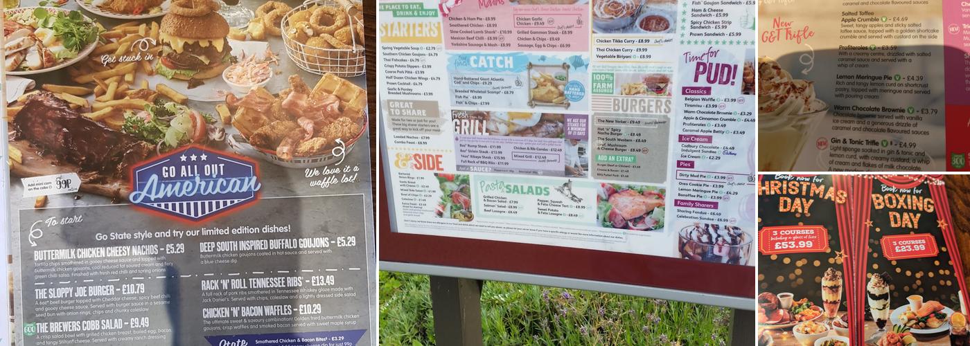 The Hunsworth Brewers Fayre Menu