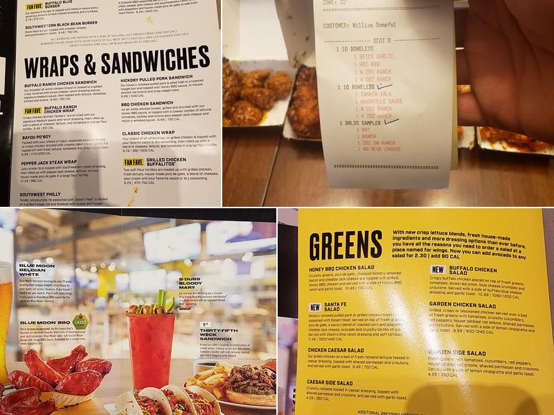 Buffalo Wild Wings Menu
