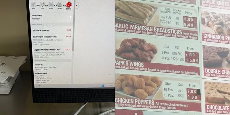 Papa Johns Pizza Menu