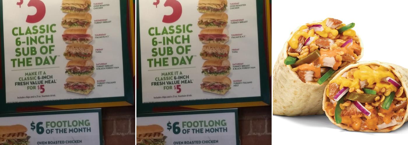 Subway Menu