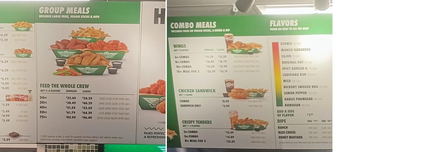 Wingstop Menu