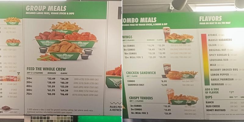 Wingstop Menu