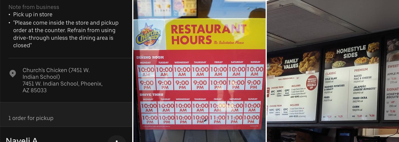 Church's Texas Chicken Menu