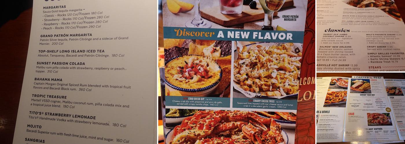 Red Lobster Menu