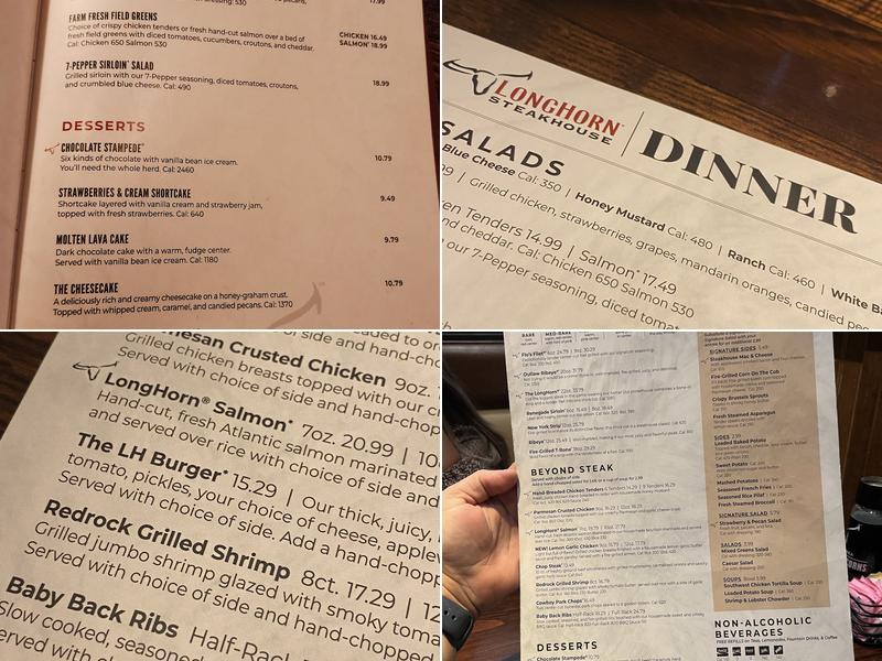 LongHorn Steakhouse Menu