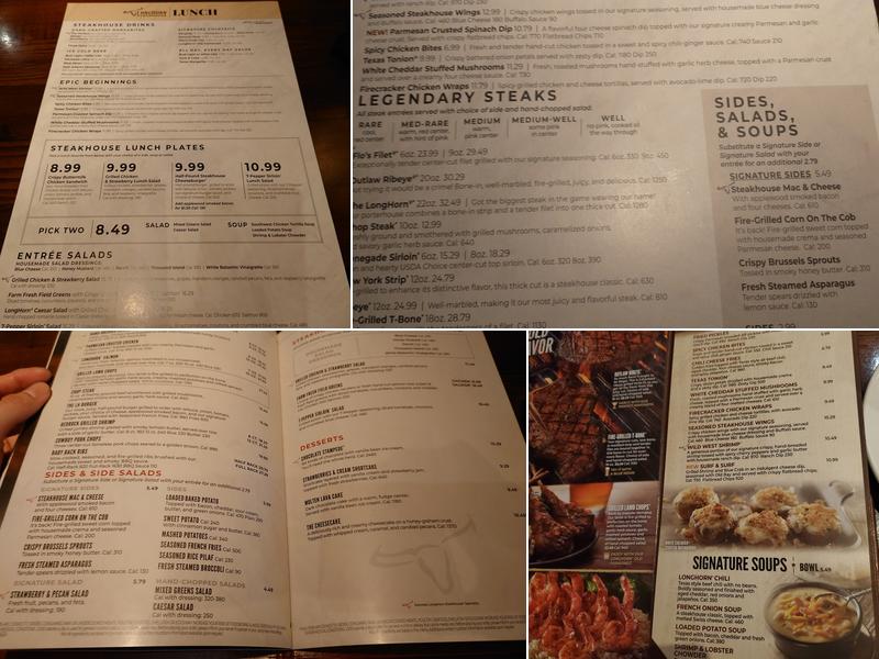 LongHorn Steakhouse Menu