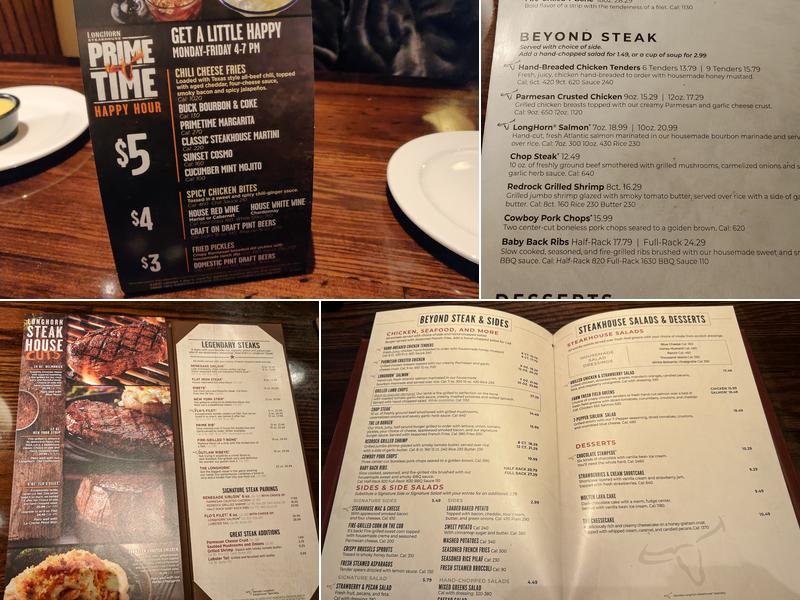 LongHorn Steakhouse Menu
