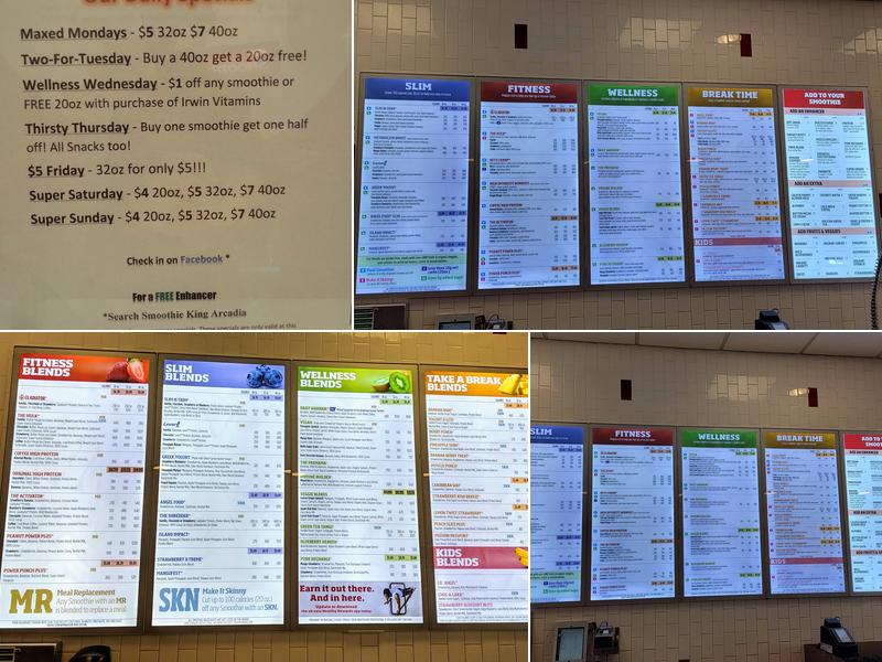 Smoothie King Menu