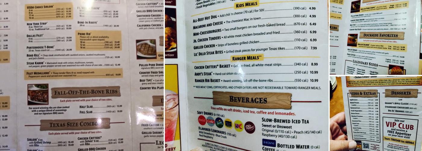 Texas Roadhouse Menu