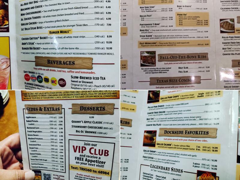 Texas Roadhouse Menu