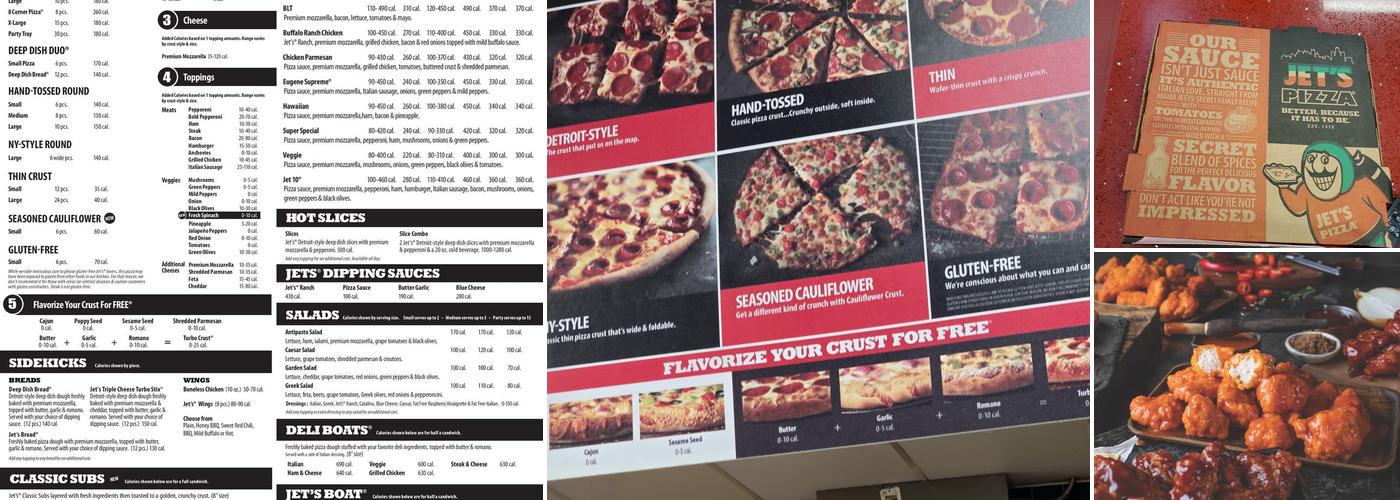 Jet's Pizza Menu