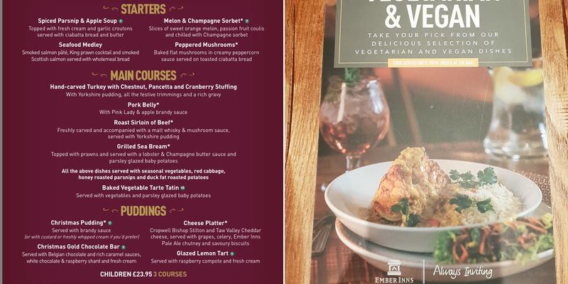 The Three Craws Menu