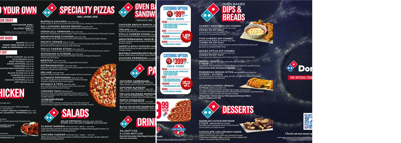 Domino's Pizza Menu