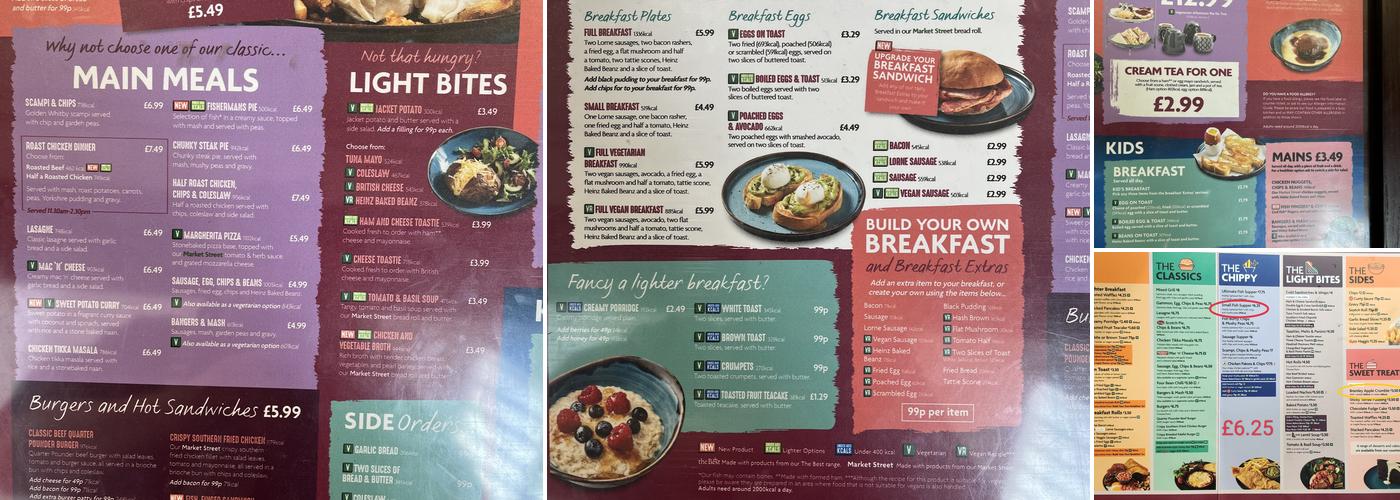 Morrisons Cafe Menu