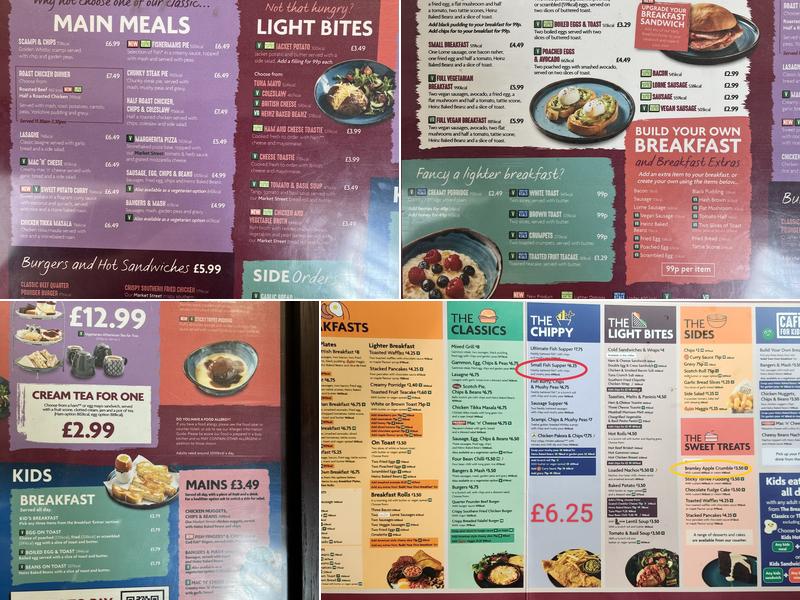 Morrisons Cafe Menu