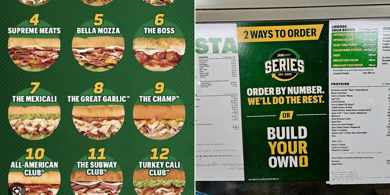 SUBWAY Menu