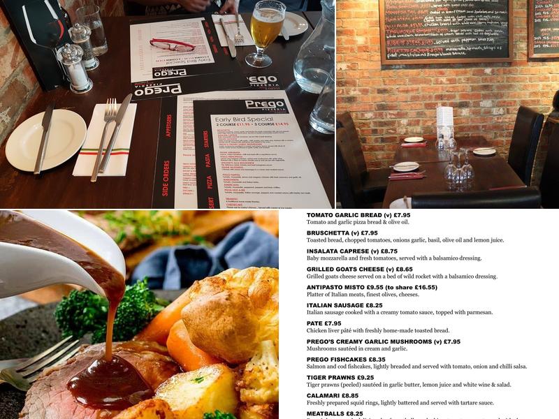 Prego Pizzeria Menu