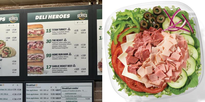 Subway Menu