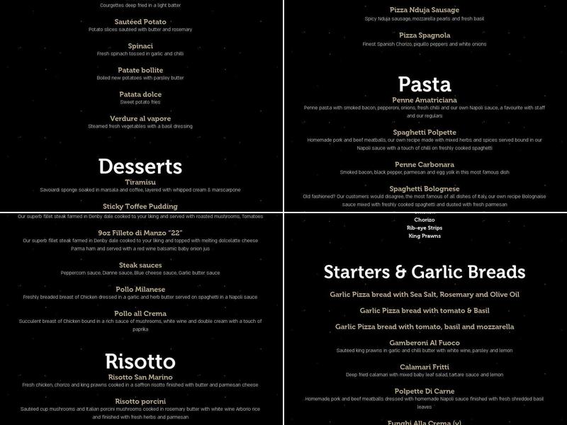 22 The Square Restaurant Menu