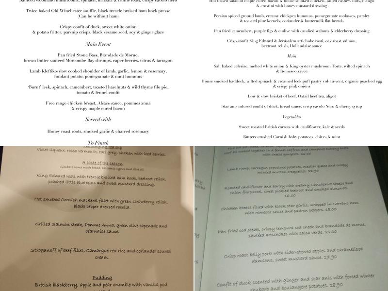 Gimbals Restaurant Menu