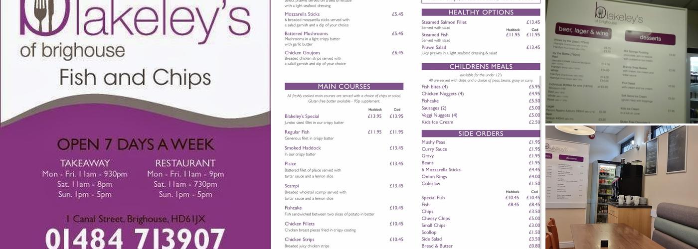 Blakeleys Of Brighouse Take Away & Restaurant Menu