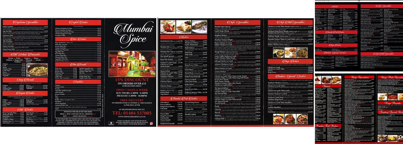 Mumbai Spice Menu