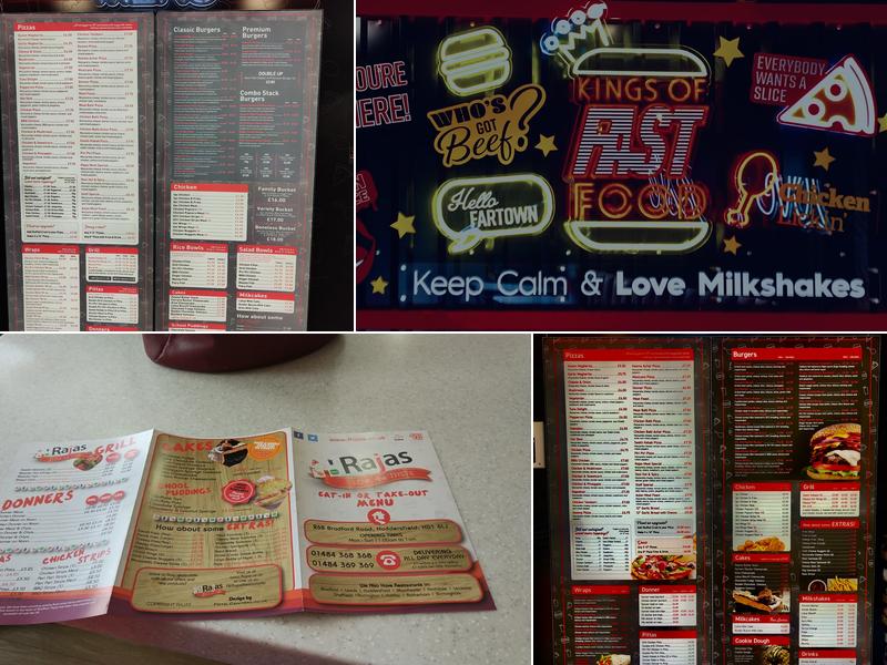 Rajas Fartown Huddersfield Menu