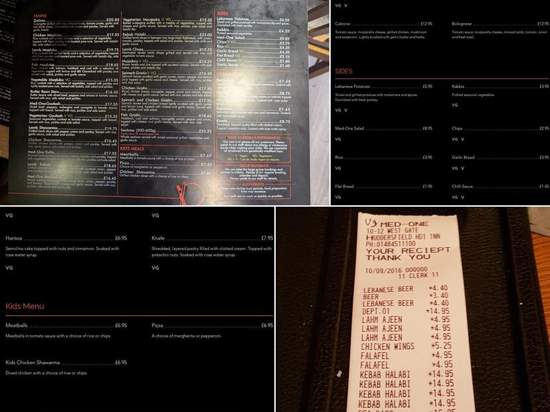 Med-one Restaurant Menu