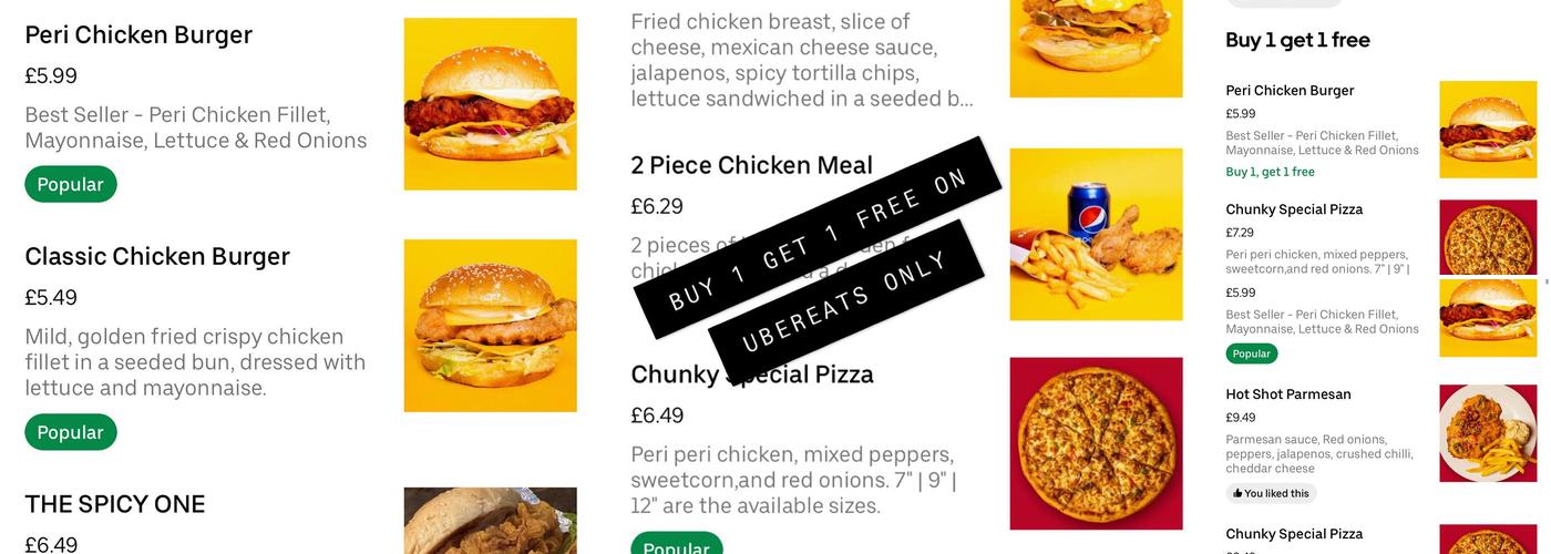 Chunkys Burgers, Pizza & Desserts Menu