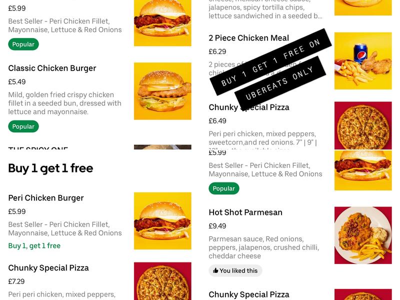 Chunkys Burgers, Pizza & Desserts Menu