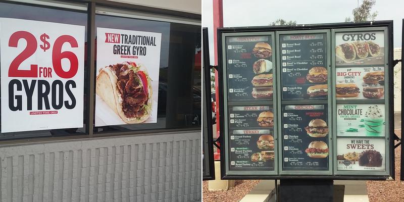 Arby's Menu