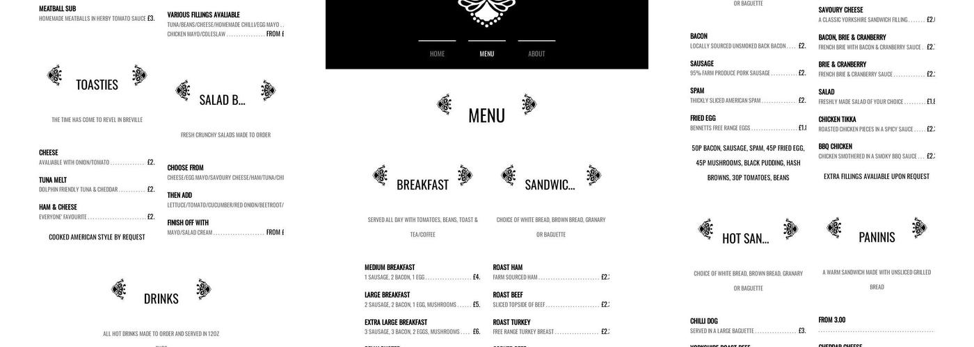 Oasis Sandwich & Coffee Bar Menu