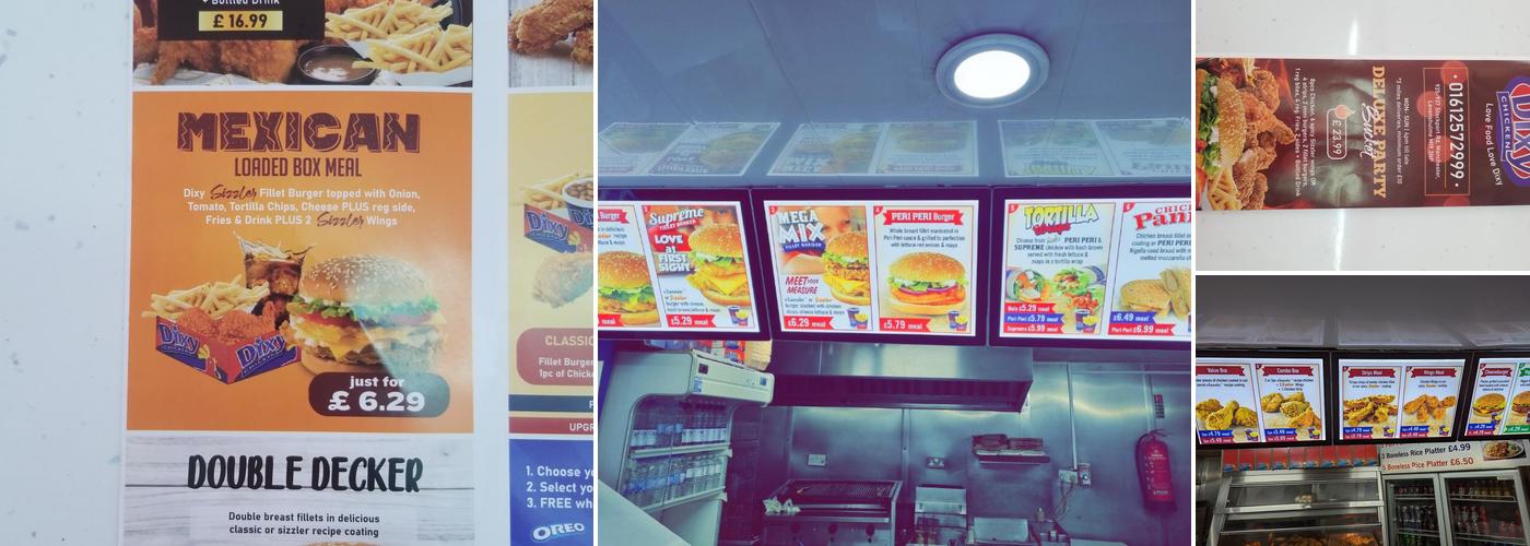 Dixy Fried Chicken Levenshulme Menu