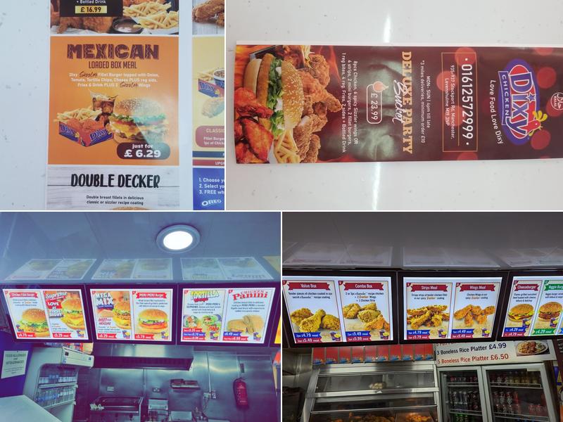 Dixy Fried Chicken Levenshulme Menu