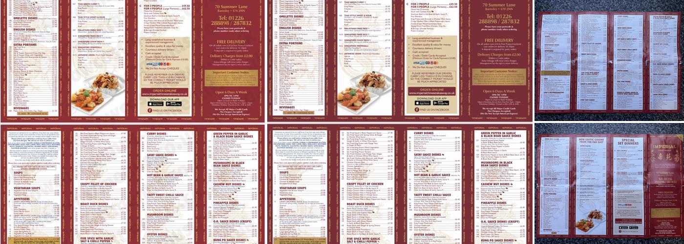 Imperial Chinese Takeaway Menu