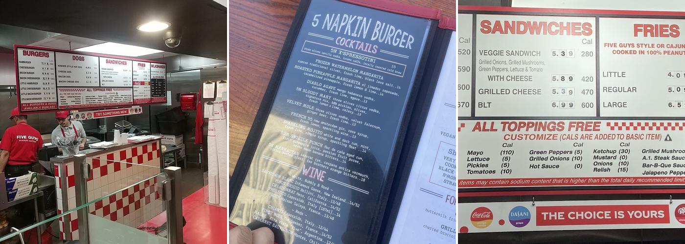 Five Guys Menu