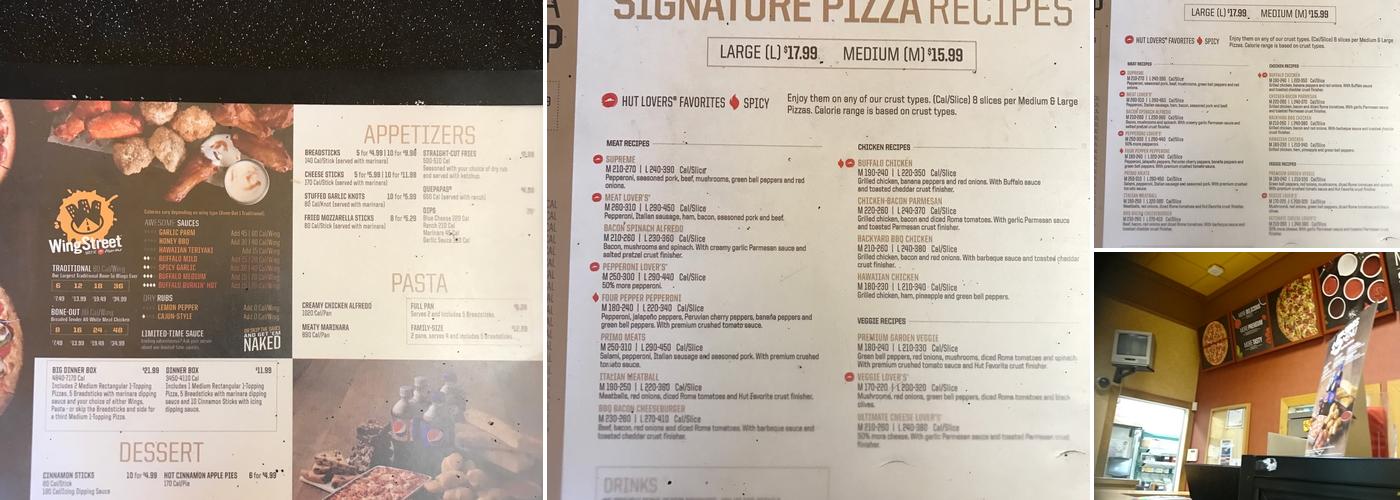 Pizza Hut Menu