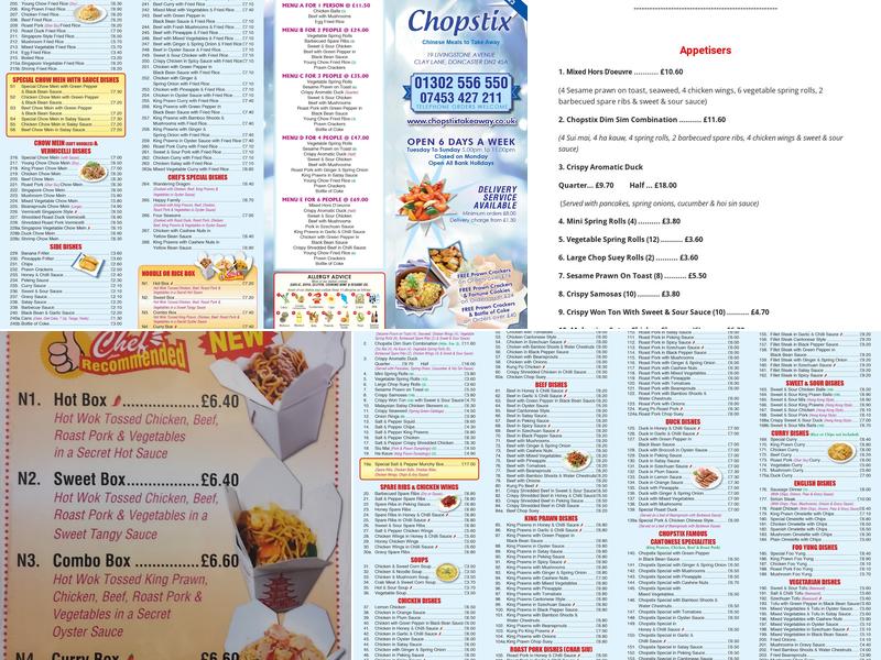 Chopstix Menu