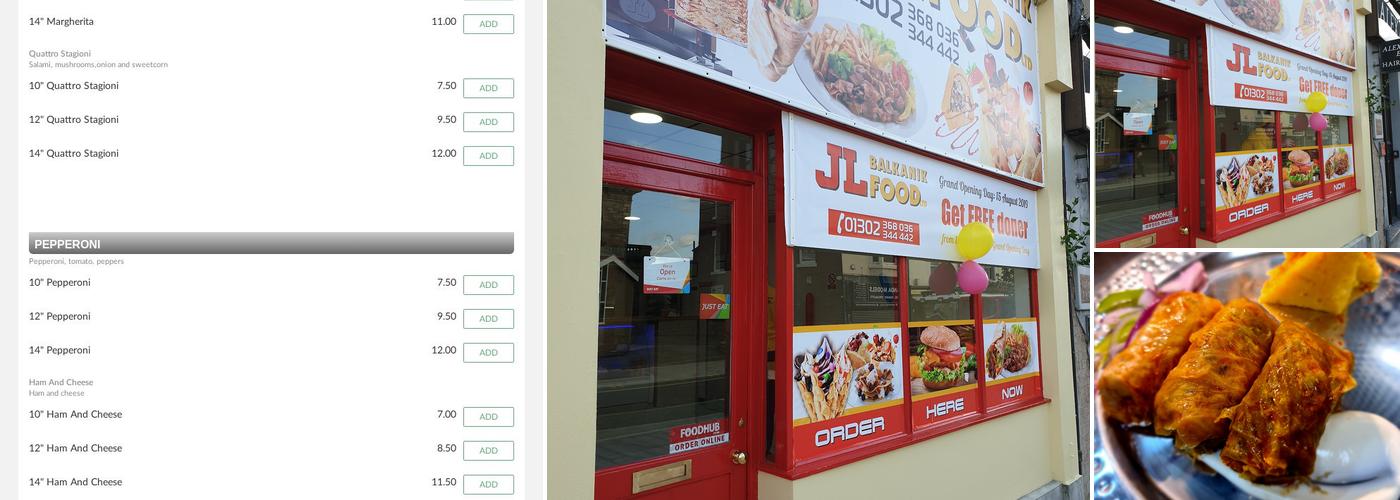 JL BALKANIK FOOD Menu