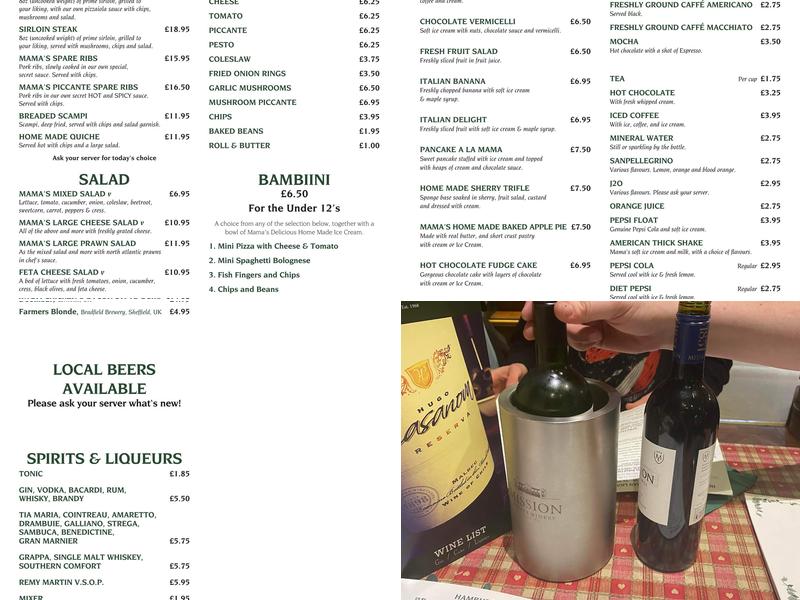 Mama’s & Leonies Menu