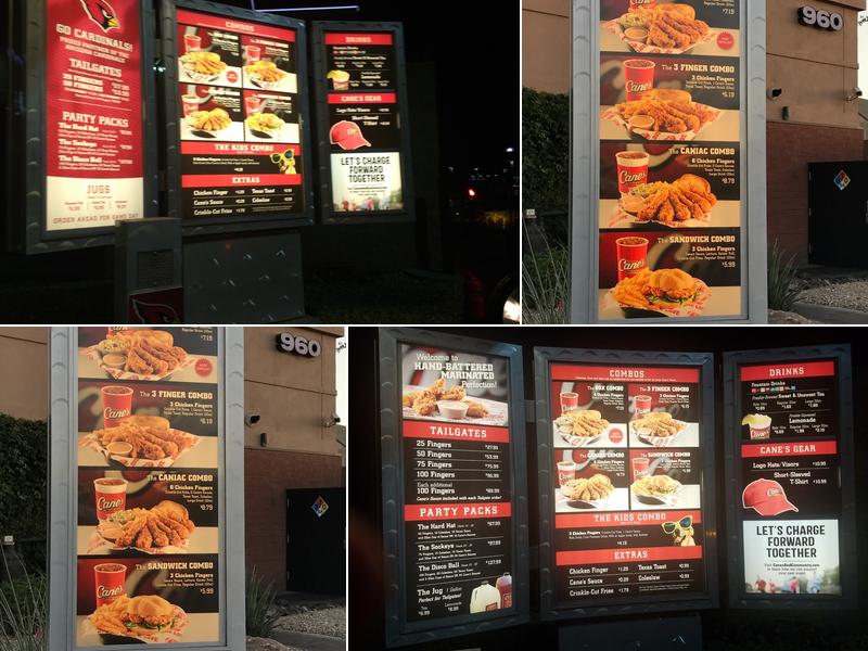 Raising Cane's Chicken Fingers Menu