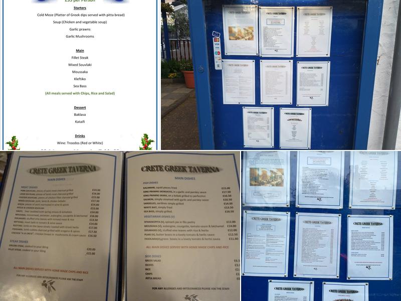 Crete Greek Taverna Menu