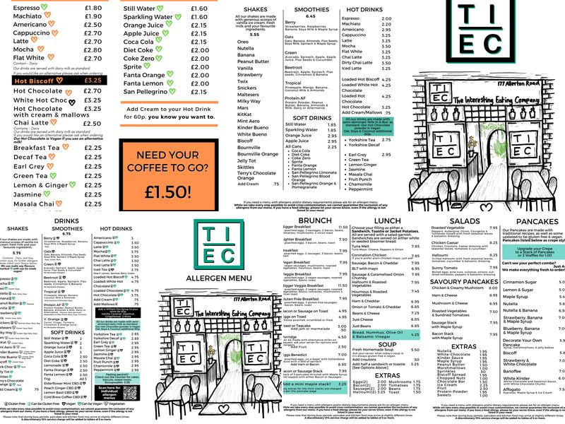 The Interesting Eating Co Menu