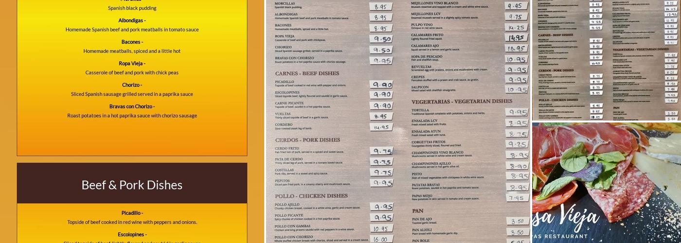 La Casa Vieja Menu