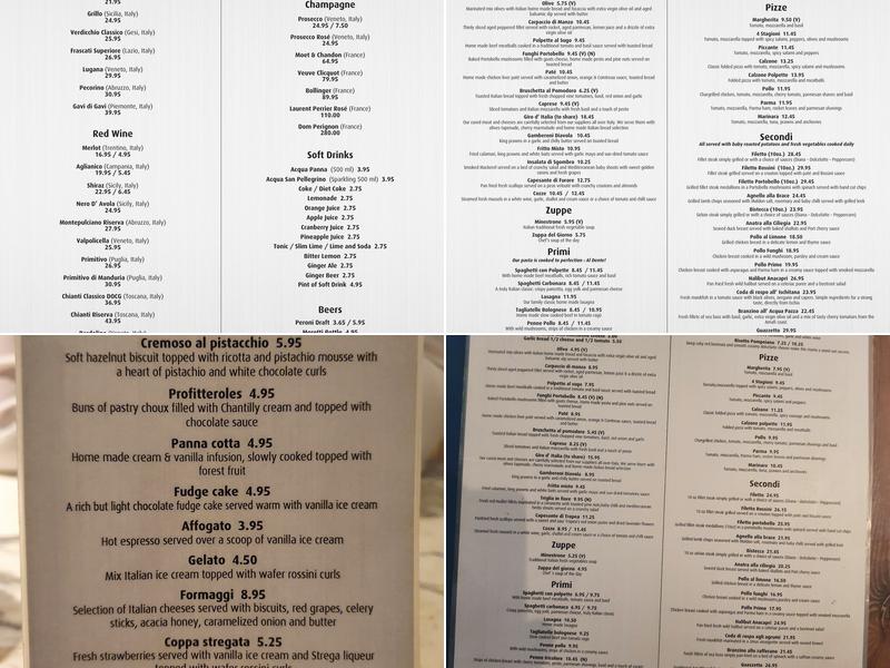 Primo Restaurant Menu