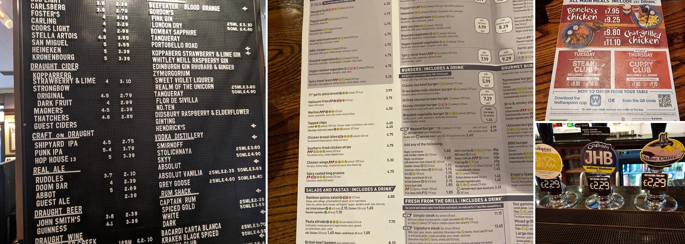 Figure of Eight - JD Wetherspoon Menu
