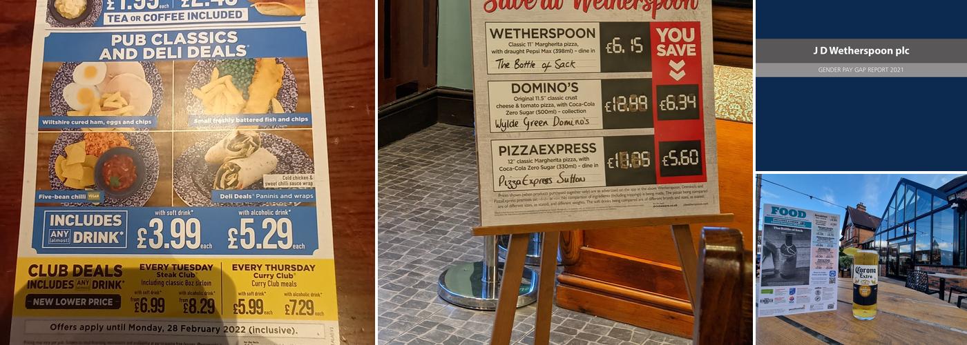 The Bottle of Sack - JD Wetherspoon Menu