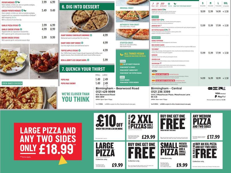 Papa Johns Pizza Menu